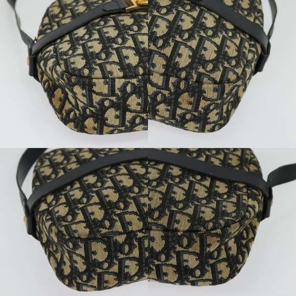 DIOR Trotter Canvas Shoulder Bag Navy Gold - Picture 10 of 12